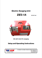 catalog page for electric swaging unit