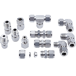 photo of assorted two ferrule tube fittings
